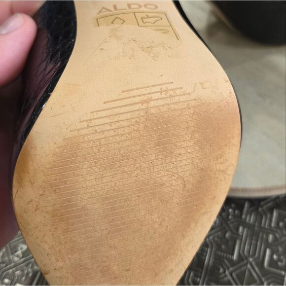 🐢 Aldo High Heel Mule- Block Heel-Croc embossed Size 6 - Picture 13 of 16